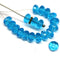 4x7mm Aqua blue czech glass rondelle beads - 25pc