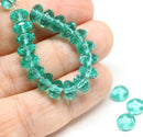 4x7mm Light teal czech glass rondelle beads, Light green - 25pc
