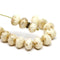 6x8mm Beige and gold Czech glass rondelle beads -12Pc