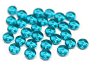 4x7mm Indicolite blue czech glass rondelle beads - 25pc