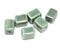 11x8mm Light green rectangle ceramic beads, AB finish, 2mm hole, 6pc