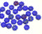 9mm Dark Cobalt blue flower czech glass flat daisy beads - 30Pc