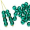 6mm Teal green czech glass round beads, druk pressed spacers 50Pc