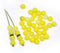 6mm Mixed yellow czech glass round beads, druk pressed spacers 50Pc