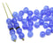 6mm Perwinkle blue czech glass round beads, druk spacers - 50Pc