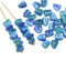40pc Blue green triangle spacer beads, Czech glass - 5x7mm