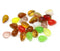 25pc Teardrop beads mix, Brown green czech glass top drilled drops  - 6x9mm