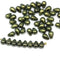 4x6mm Tiny black gold teardrops, Czech glass pressed drops - 50pc