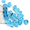 40pc Aqua blue czech glass rondelle spacers, fire polished - 5x7mm
