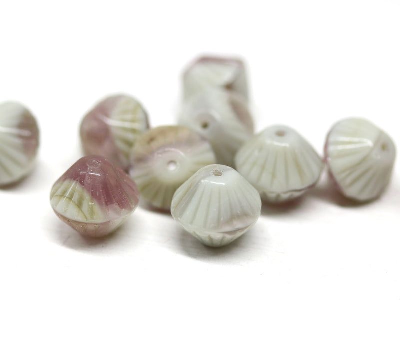 11mm Opaque gray czech glass bicone beads, Pale purple mixed color 20pc