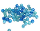 6mm Blue czech glass round druk pressed beads spacers - 50Pc