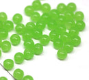 6mm Bright green czech glass round druk pressed beads spacers 50Pc