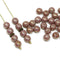 6mm Dusty pink czech glass round beads, Goldish luster, 50Pc