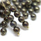 6mm Czech glass beads Metallic dark brown green round druk spacers 50Pc