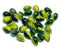 40pc Yellow green czech glass teardrop beads, Mixed color - 6x9mm