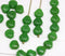 30pc Opaque green czech glass shell beads, center drilled