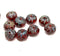 7x10mm Ruby red rondelle  Czech glass beads, Picasso crueller - 10Pc