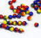 6mm Red yellow blue czech glass round druk beads 30pc