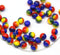 6mm Red yellow blue czech glass round druk beads 30pc