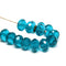 6x9mm Teal Czech glass fire polished rondelle beads - 15Pc
