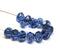 6x9mm Blue Czech glass fire polished rondelle beads - 15Pc