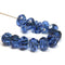 6x9mm Blue Czech glass fire polished rondelle beads - 15Pc