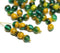 6mm green yellow czech glass round druk pressed beads spacers 50Pc