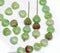 30pc Light green czech glass shell beads center drilled - 9mm