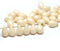 30pc Light beige czech glass teardrop beads, Cream ivory pressed - 6x9mm