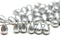 40pc Silver teardrop beads, czech glass pressed drops - 6x9mm