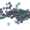 4mm Purple Green mixed color round druk beads - approx.100Pc
