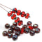5x7mm Red transparent Czech glass rondelle beads - 25pc