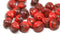 8x10mm Red saucer czech glass beads, UFO shape - 25Pc