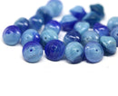 8x10mm Blue saucer czech glass beads, UFO shape - 25Pc