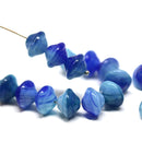 8x10mm Blue saucer czech glass beads, UFO shape - 25Pc