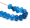 6x9mm Capri blue Czech glass fire polished rondelle beads - 15Pc