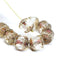 10mm Picasso cathedral czech glass beads, clear fire polished faceted ball beads 10Pc