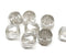 10mm Gray cathedral czech glass beads, fire polished 8Pc