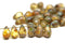 40pc  Picasso topaz czech glass teardrop beads, pressed - 6x9mm