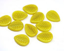 12x16mm Yellow side drilled leaf czech glass beads 10pc