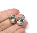 2pc Antique silver primitive Goddess beads, Neolithic Idol