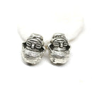 2pc Antique silver primitive Goddess beads, Neolithic Idol