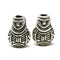 2pc Primitive goddess Antique silver Neolithic Idol beads, 3mm hole