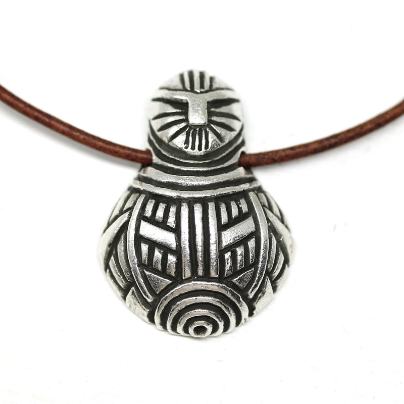Antique silver primitive goddess pendant bead neolithic idol