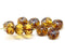 7x10mm Amber topaz rondelle Czech glass beads, Picasso - 10Pc