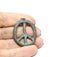 Peace sign pendant, green patina on copper