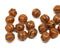 8mm Brown orange Melon shape czech glass round beads - 20pc