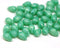 40pc Seafoam green czech glass teardrop beads, Jade green - 6x9mm