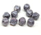 11mm Violet purple Large bicone beads, Silver luster 10pc