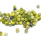 4mm Green mixed color round druk beads, Czech glass - approx.100pc